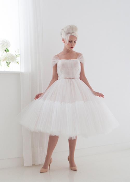 vintage ivory short tulle dress